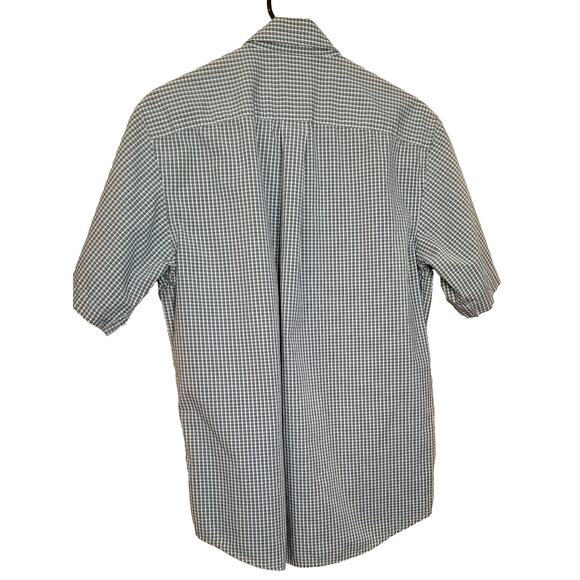 Dockers Mens Casual Green Plaid Short Sleeve Shirt Stain Defender Button Up Sz M - Picture 2 of 8